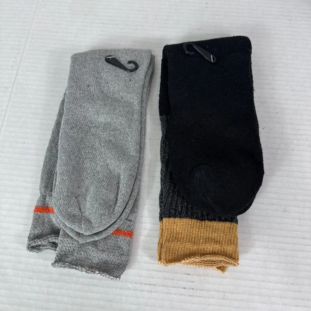Lamb's Wool Blend Socks NEW Men's US 10-13 Lot of 2 Gray Orange Calf Length 1393